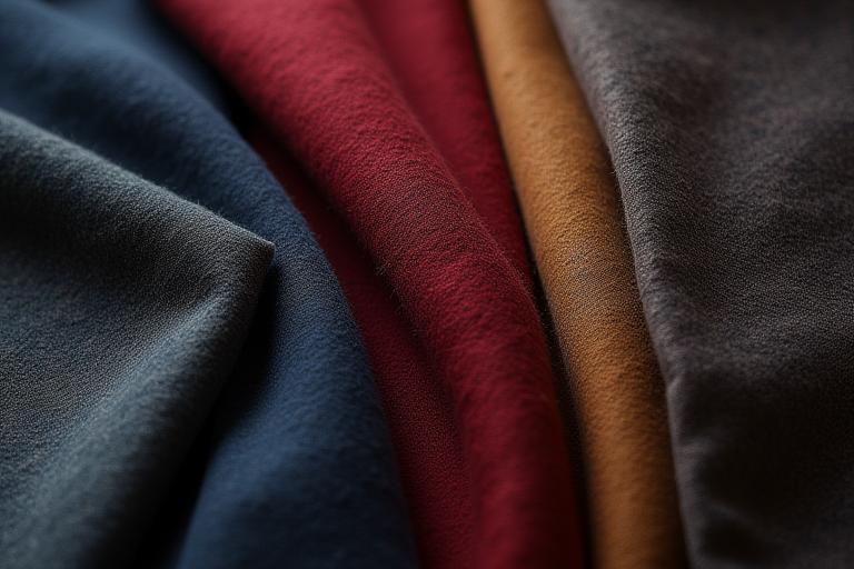 Swatches of fine suit fabrics