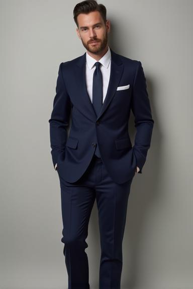Man in a bespoke navy suit