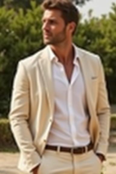 Man in a tailored linen summer blazer