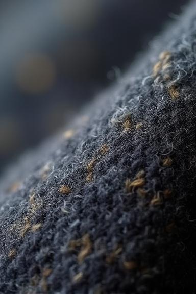 Close up of textured wool suit fabric